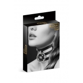 Чёрный тройной чокер с большим кольцом - Bijoux Pour Toi - купить с доставкой в Иркутске