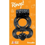 Чёрное эрекционное кольцо Rings Treadle с подхватом - Lola Games - в Иркутске купить с доставкой