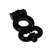 Чёрное эрекционное кольцо Rings Treadle с подхватом - Lola Games - в Иркутске купить с доставкой