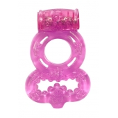 Розовое эрекционное кольцо Rings Treadle с подхватом - Lola Games - в Иркутске купить с доставкой