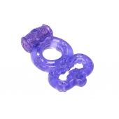 Фиолетовое эрекционное кольцо Rings Treadle с подхватом - Lola Games - в Иркутске купить с доставкой