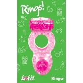 Розовое эрекционное кольцо с вибрацией Rings Ringer - Lola Games - в Иркутске купить с доставкой