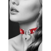 Красный чокер с замком в форме сердца - Bijoux Pour Toi - купить с доставкой в Иркутске