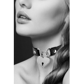 Черный чокер с замком в форме сердца - Bijoux Pour Toi - купить с доставкой в Иркутске