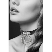 Черный чокер с двумя кольцами - Bijoux Pour Toi - купить с доставкой в Иркутске