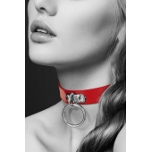 Красный узенький чокер с кольцом - Bijoux Pour Toi - купить с доставкой в Иркутске