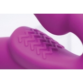 Ярко-розовый безремневой вибрострапон Evoke Vibrating Strapless Silicone Strap-on Dildo - XR Brands - купить с доставкой в Иркутске