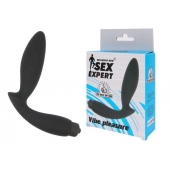 Чёрный вибростимулятор простаты Sex Expert Vibe Pleasure - Sex Expert - в Иркутске купить с доставкой