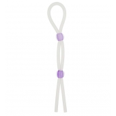 Прозрачное эрекционное кольцо-лассо SILICONE LASSO COCK RING DUAL BEADS - NMC - в Иркутске купить с доставкой