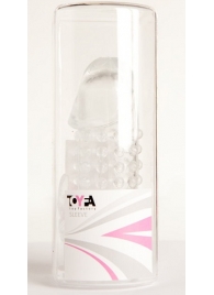 Гелевая прозрачная насадка с 2 отростками - 13 см. - Toyfa Basic - в Иркутске купить с доставкой