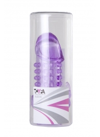 Закрытая фиолетовая насадка с 2 отростками - 13 см. - Toyfa Basic - в Иркутске купить с доставкой