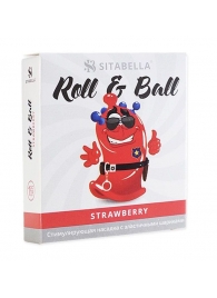 Стимулирующий презерватив-насадка Roll   Ball Strawberry - Sitabella - купить с доставкой в Иркутске