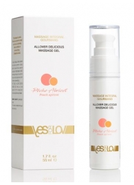 Универсальный массажный гель-смазка Allover Delicious Massage Gel с ароматом персика и аброкоса - 50 мл. - YESforLOV - купить с доставкой в Иркутске
