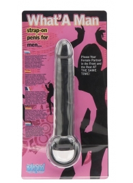 Чёрная насадка на пенис для анальной стимуляции WHATA MAN - 16 см. - Seven Creations - в Иркутске купить с доставкой