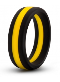 Черно-желтое силиконовое эрекционное кольцо Silicone Go Pro Cock Ring - Blush Novelties - в Иркутске купить с доставкой