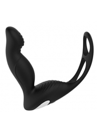 Черный вибромассажер простаты P-PLEASER W ERECTION ENHANCE - Dream Toys - в Иркутске купить с доставкой