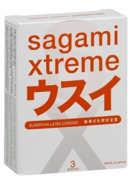 Ультратонкие презервативы Sagami Xtreme SUPERTHIN - 3 шт. - Sagami - купить с доставкой в Иркутске