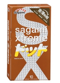 Презервативы Sagami Xtreme FEEL UP с точечной текстурой и линиями прилегания - 10 шт. - Sagami - купить с доставкой в Иркутске