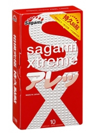 Утолщенные презервативы Sagami Xtreme Feel Long с точками - 10 шт. - Sagami - купить с доставкой в Иркутске