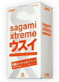 Ультратонкие презервативы Sagami Xtreme SUPERTHIN - 15 шт. - Sagami - купить с доставкой в Иркутске