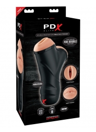 Мастурбатор в колбе с двумя тоннелями Double Penetration Vibrating Stroker - Pipedream - в Иркутске купить с доставкой