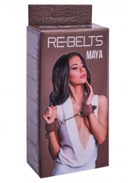 Коричневые кожаные наручники Maya - Rebelts - купить с доставкой в Иркутске