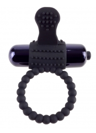Черное эрекционное виброкольцо Vibrating Silicone Super Ring - Pipedream - в Иркутске купить с доставкой