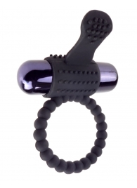 Черное эрекционное виброкольцо Vibrating Silicone Super Ring - Pipedream - в Иркутске купить с доставкой