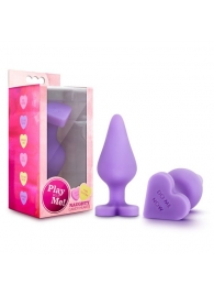 Фиолетовая анальная пробка Naughty Candy Heart Do Me Now - 8,9 см. - Blush Novelties - купить с доставкой в Иркутске