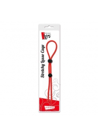 Красное лассо на пенис с двумя бусинами STRETCHY LASSO CAGE - Dream Toys - в Иркутске купить с доставкой