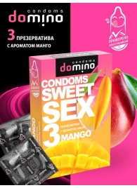 Презервативы для орального секса DOMINO Sweet Sex с ароматом манго - 3 шт. - Domino - купить с доставкой в Иркутске
