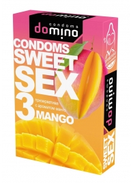 Презервативы для орального секса DOMINO Sweet Sex с ароматом манго - 3 шт. - Domino - купить с доставкой в Иркутске