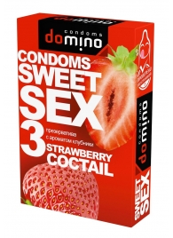 Презервативы для орального секса DOMINO Sweet Sex с ароматом клубничного коктейля  - 3 шт. - Domino - купить с доставкой в Иркутске