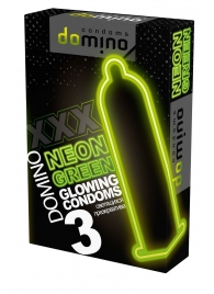 Презервативы DOMINO Neon Green со светящимся в темноте кончиком - 3 шт. - Domino - купить с доставкой в Иркутске