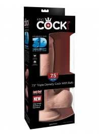 Телесный фаллоимитатор на присоске 7.5  Triple Density Cock - 22,9 см. - Pipedream