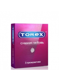 Презервативы Torex  Сладкая любовь  с ароматом клубники - 3 шт. - Torex - купить с доставкой в Иркутске