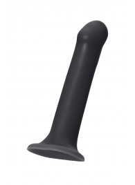 Черный фаллос на присоске Silicone Bendable Dildo L - 19 см. - Strap-on-me - купить с доставкой в Иркутске