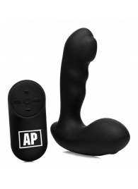 Черный стимулятор простаты Alpha-Pro 7X P-Milker Silicone Prostate Stimulator with Milking Bead - XR Brands - в Иркутске купить с доставкой