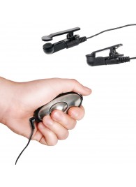 Черные электрические зажимы для сосков Shock Therapy Nipple Clamps - Pipedream - купить с доставкой в Иркутске