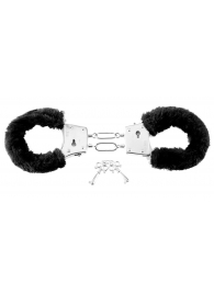 Меховые чёрные наручники Beginner s Furry Cuffs - Pipedream - купить с доставкой в Иркутске