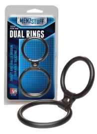 Чёрное двойное эрекционное кольцо Dual Rings Black - Dream Toys - в Иркутске купить с доставкой