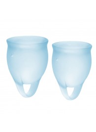 Набор голубых менструальных чаш Feel confident Menstrual Cup - Satisfyer - купить с доставкой в Иркутске