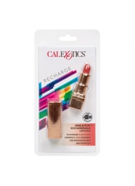 Золотистый вибратор-помада с красным мягким кончиком Hide   Play Rechargeable Lipstick - California Exotic Novelties - купить с доставкой в Иркутске