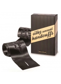 Черные ленты для связывания SILKY SENSUAL HANDCUFFS - Bijoux Indiscrets - купить с доставкой в Иркутске