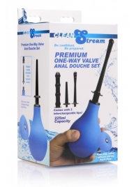 Анальный душ с 3 насадками Premium One-way Valve Anal Douche Set - XR Brands - купить с доставкой в Иркутске