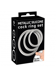 Набор из 3 эрекционных колец под металл Metallic Silicone Cock Ring Set - Orion - в Иркутске купить с доставкой