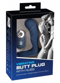 Синий вибростимулятор простаты Vibrating Butt Plug - 11,7 см. - Orion - в Иркутске купить с доставкой