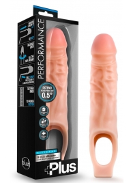 Телесный реалистичный фаллоудлинитель 9 Inch Silicone Cock Sheath Penis Extender - 22,86 см. - Blush Novelties - в Иркутске купить с доставкой