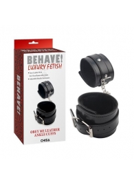 Черные оковы на ноги Obey Me Leather Ankle Cuffs - Chisa - купить с доставкой в Иркутске