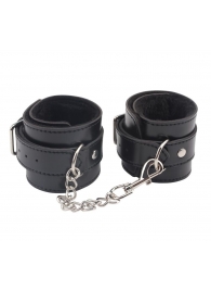 Черные оковы на ноги Obey Me Leather Ankle Cuffs - Chisa - купить с доставкой в Иркутске